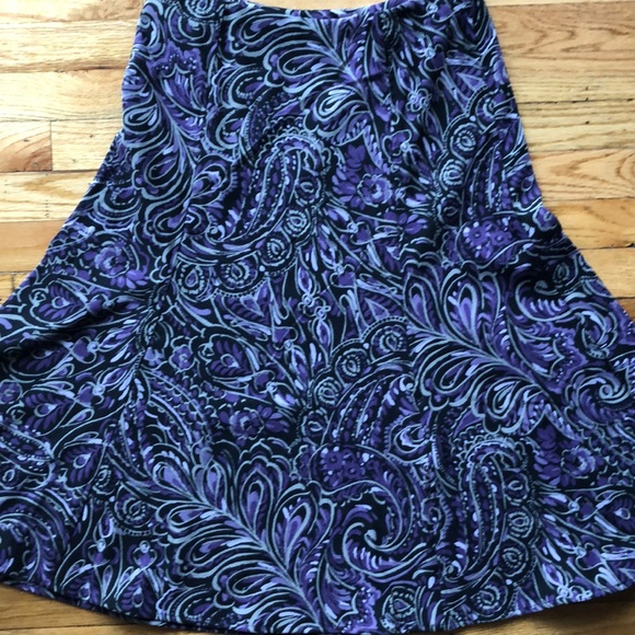 💜JM COLLECTION💜PEACOCK PAISLEY A-LINE SKIRT💜 - Picture 5 of 6
